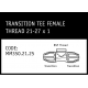 Marley Philmac Transition Tee Female Thread 21-27 x 1 - MM350.21.25